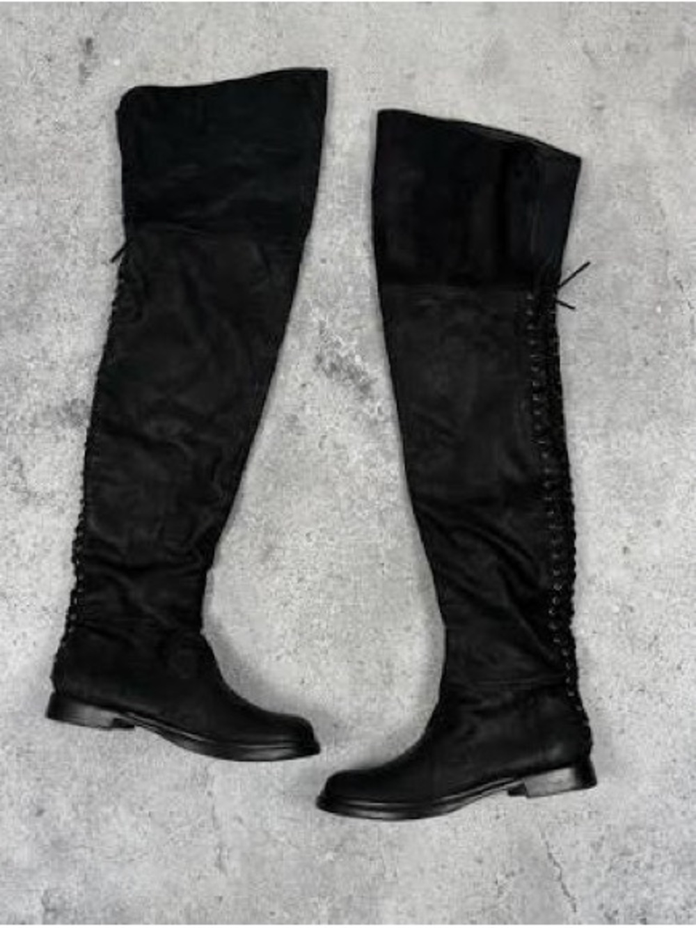 Miu miu. Black Over-the-Knee Lace-Up Boots - Women